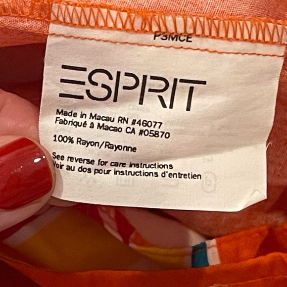 vintage retro Esprit Orange & Pink Sarong with Tropical Design - Picture 9 of 11